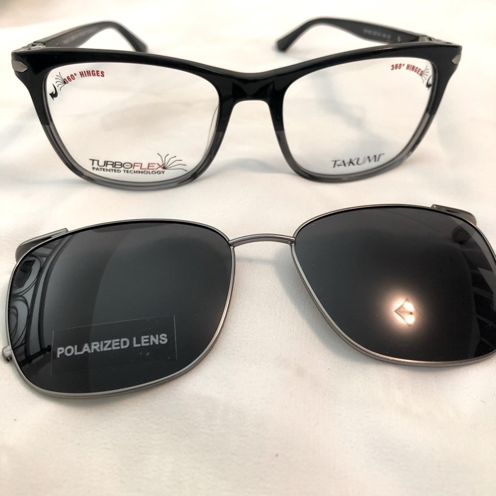 plastic frame with polarized magnetic magnetic clip on glasses for men